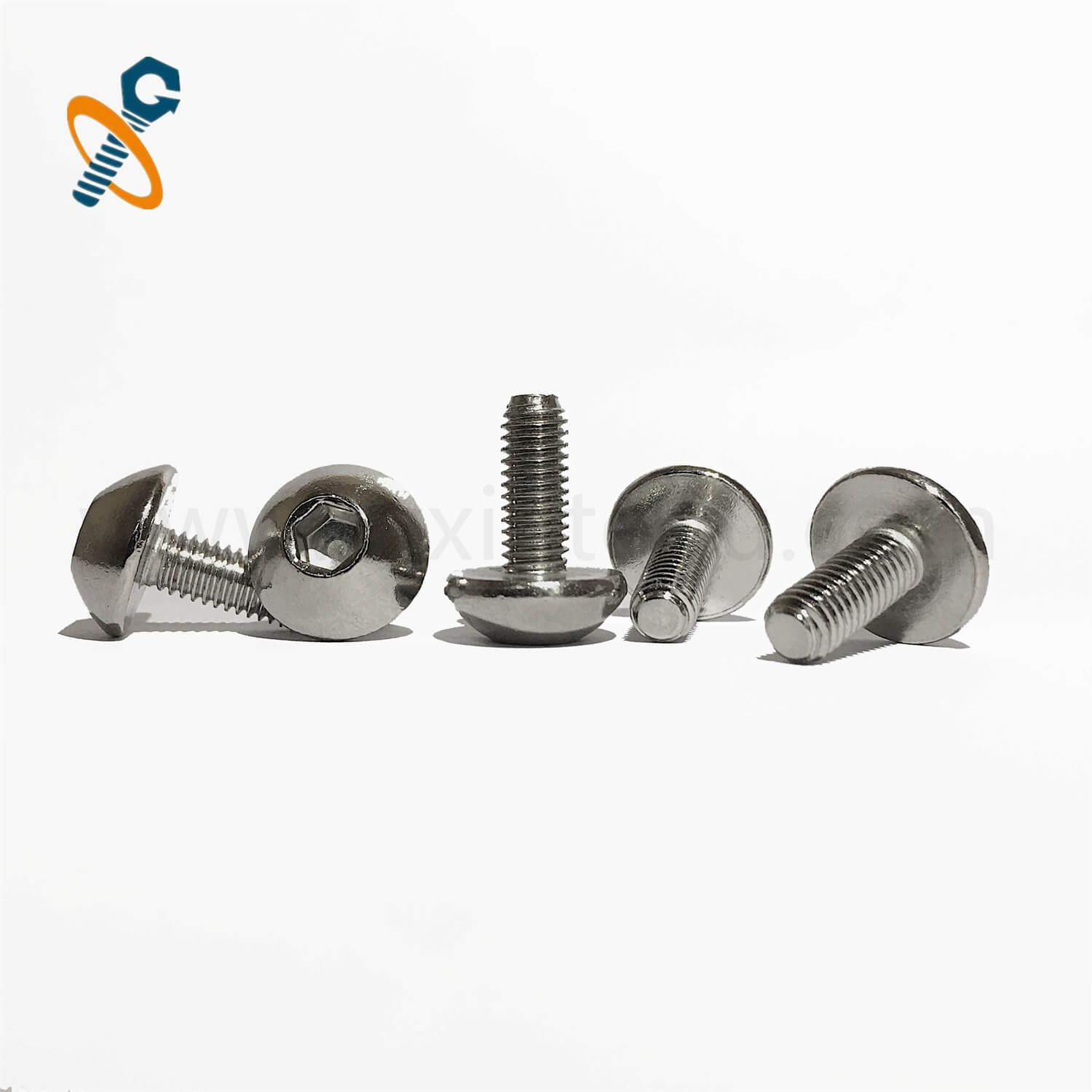 High-strength fastener CNC special stainless steel big round head hexagon socket screw