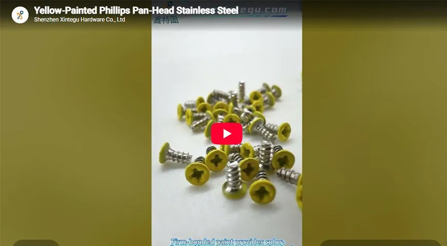 Yellow‑Painted Phillips Pan‑Head Stainless Steel